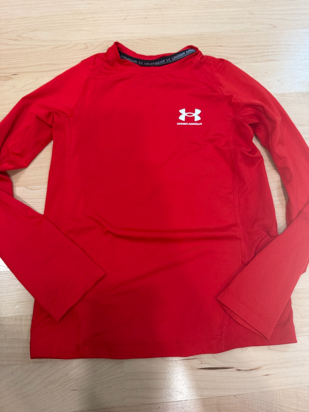 Under Armour Boys' Red Long-Sleeve Crew Performance Top
